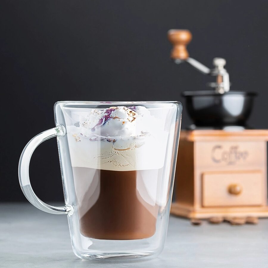 Double-Wall Glass Mugs, Set of 2